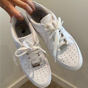 Nike White Leather Platform Sneakers